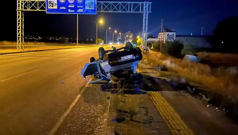 TIR’ın Sıkıştırdığı Otomobil Takla Attı: Feci Kaza, Bir Yaralı